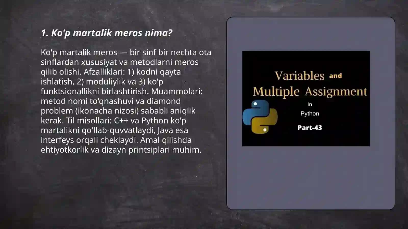 Ko'p martalik meros olish modeli 3