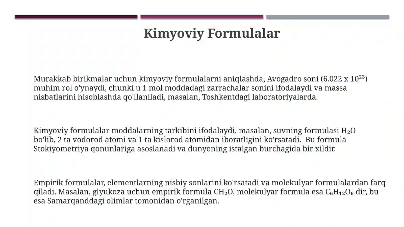 Kimyoviy Formulalar 3