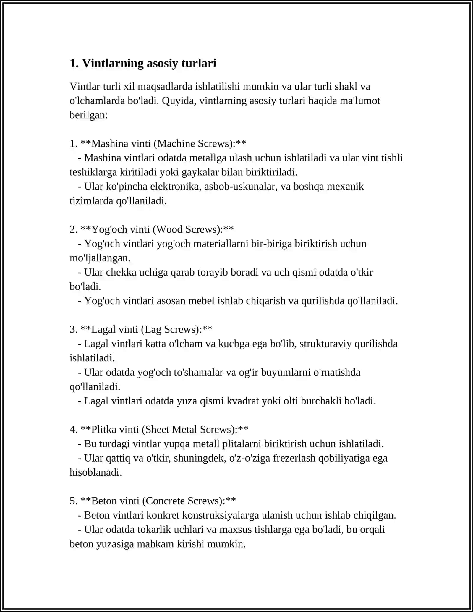 Vintlarning asosiy turlari 3