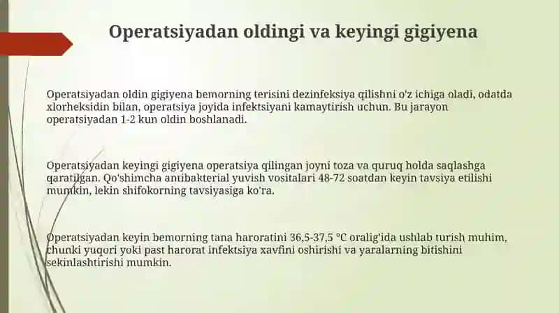 Xirurgik bemorlarni parvarish qilish asoslari.Bemor gigienasi 3