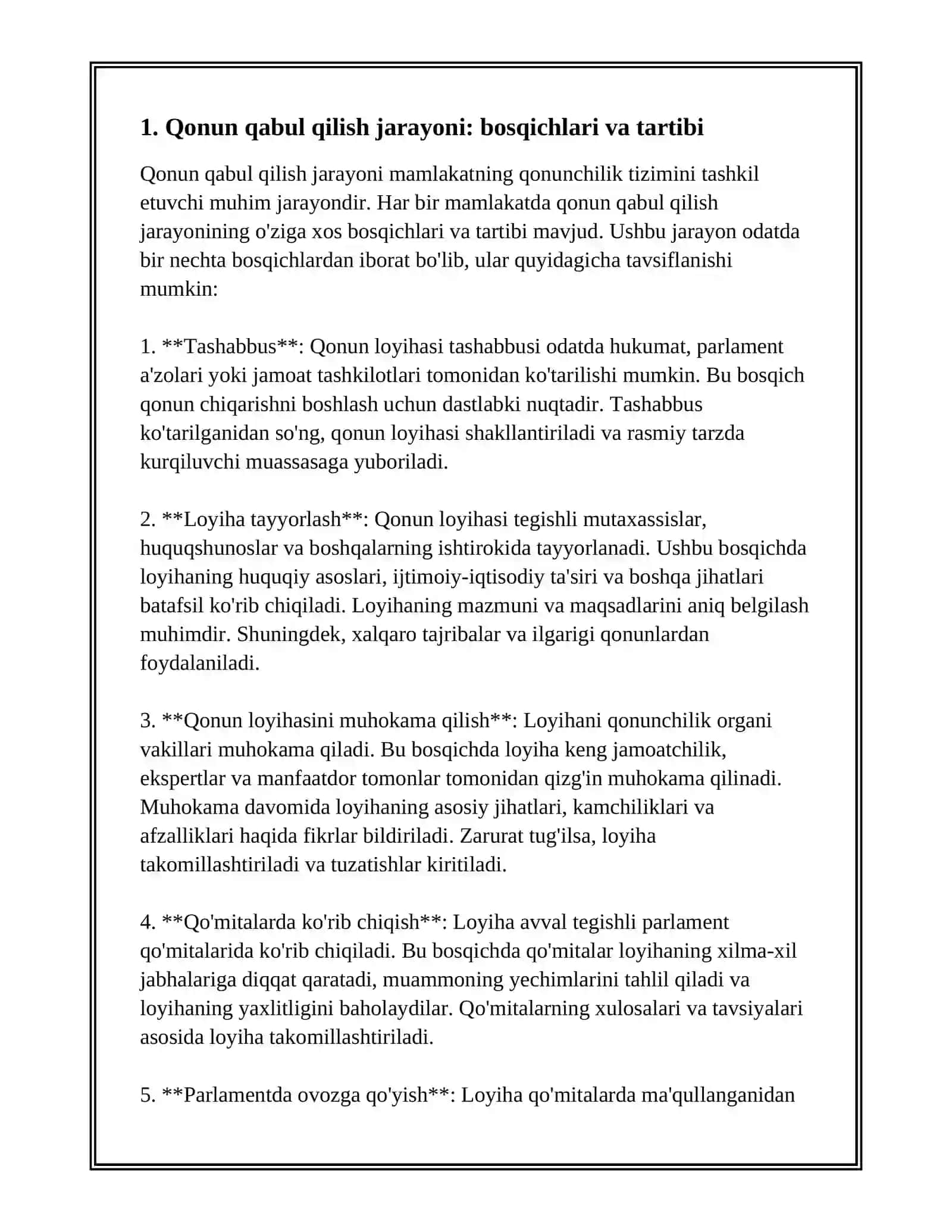 QONUN QABUL QILISH JARAYONI 3