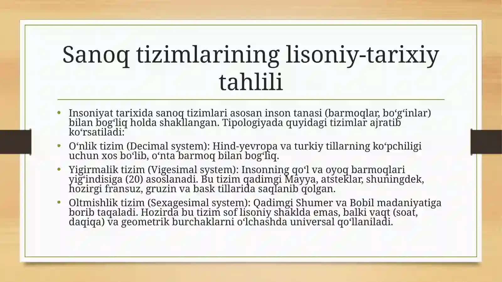 Sonlarning tipologik xususiyatlari 3