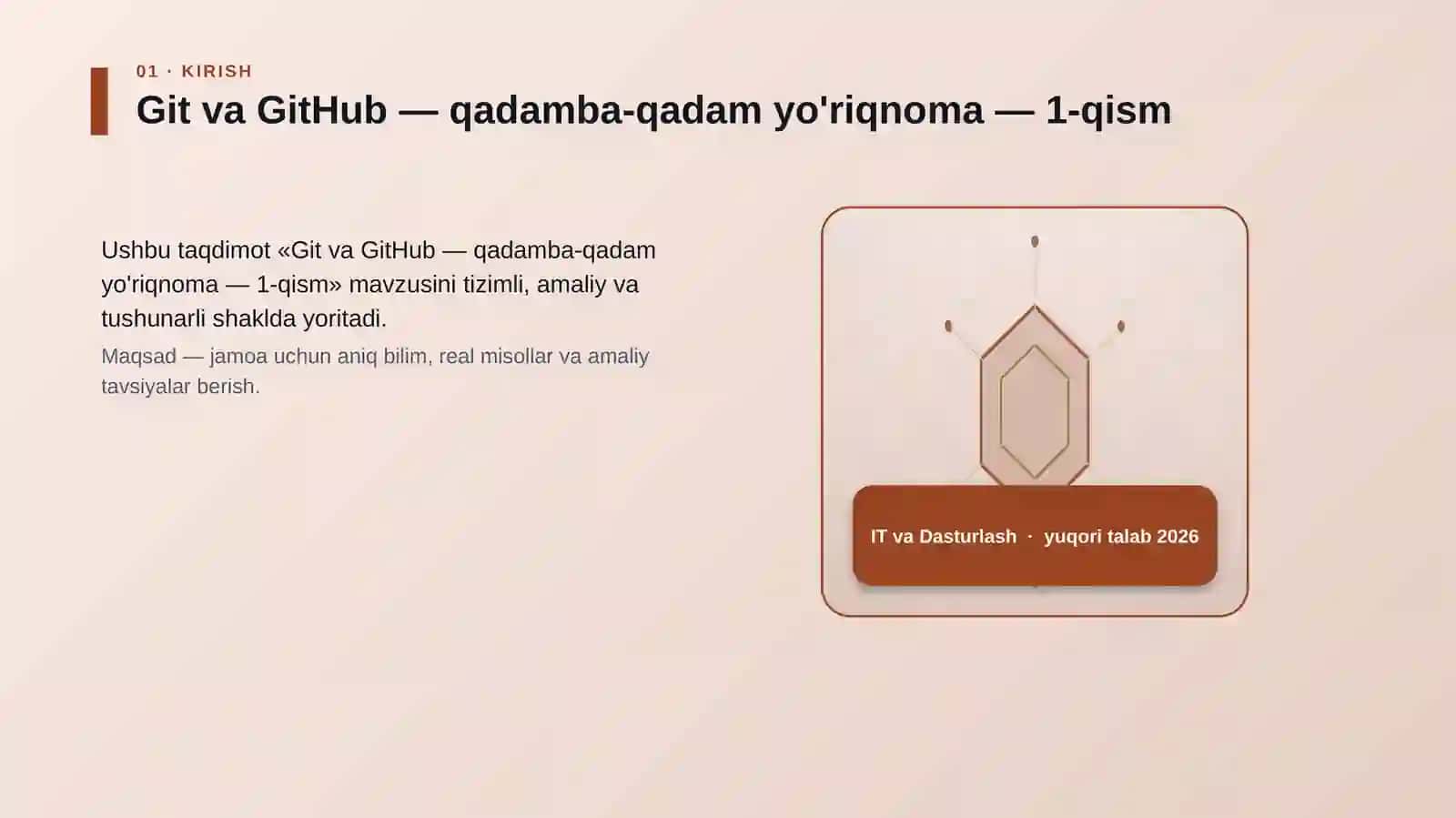 Git va GitHub — qadamba-qadam yo'riqnoma — 1-qism 3