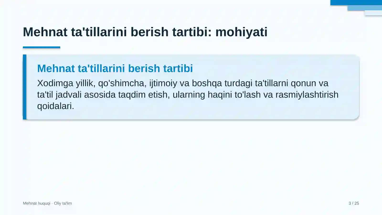 repetitorlik faoliyatida mehnat ta'tillarini berish tartibi 8040 3