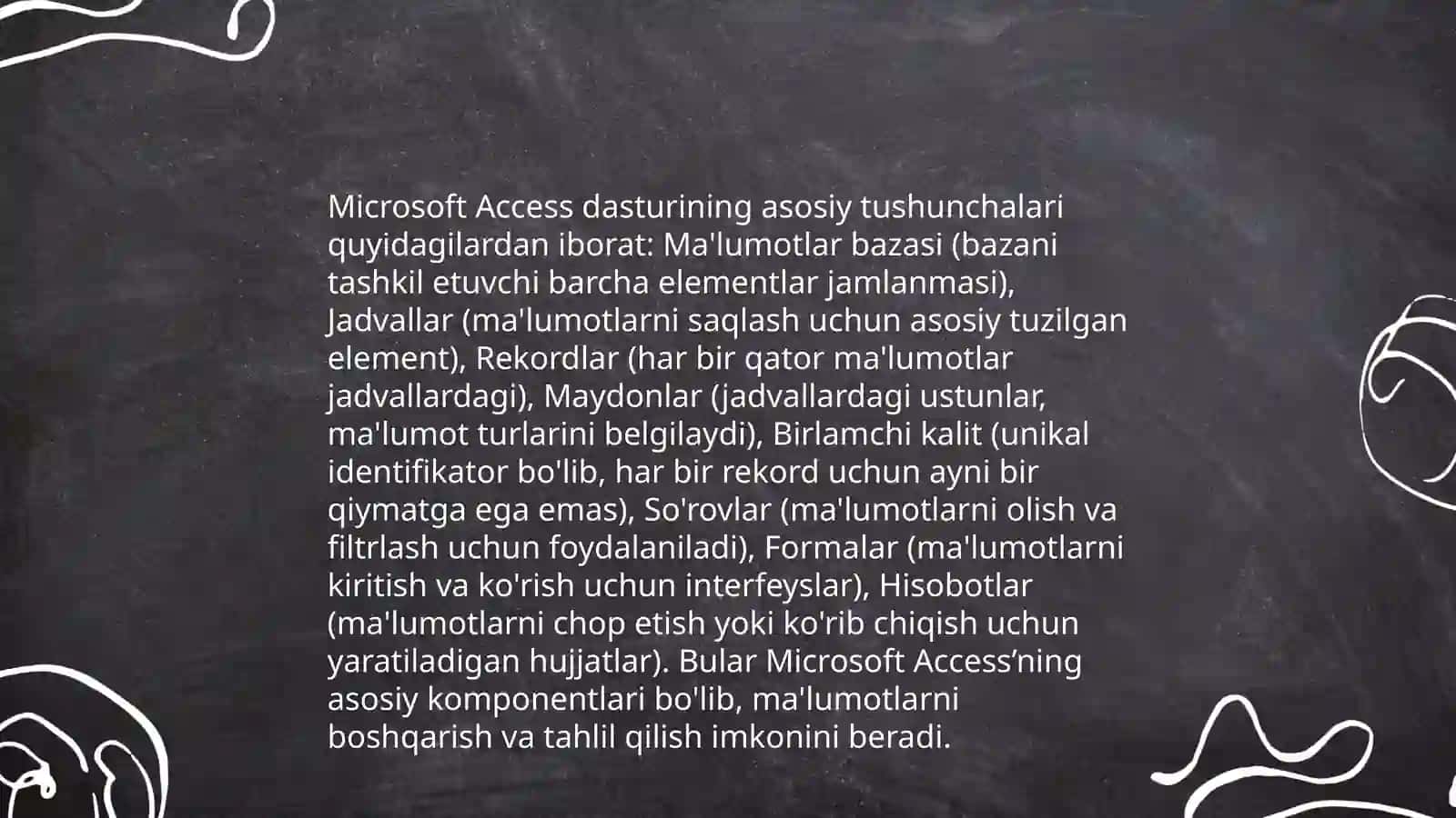 Microsoft Access dasturi va uning imkoniyatlari 3