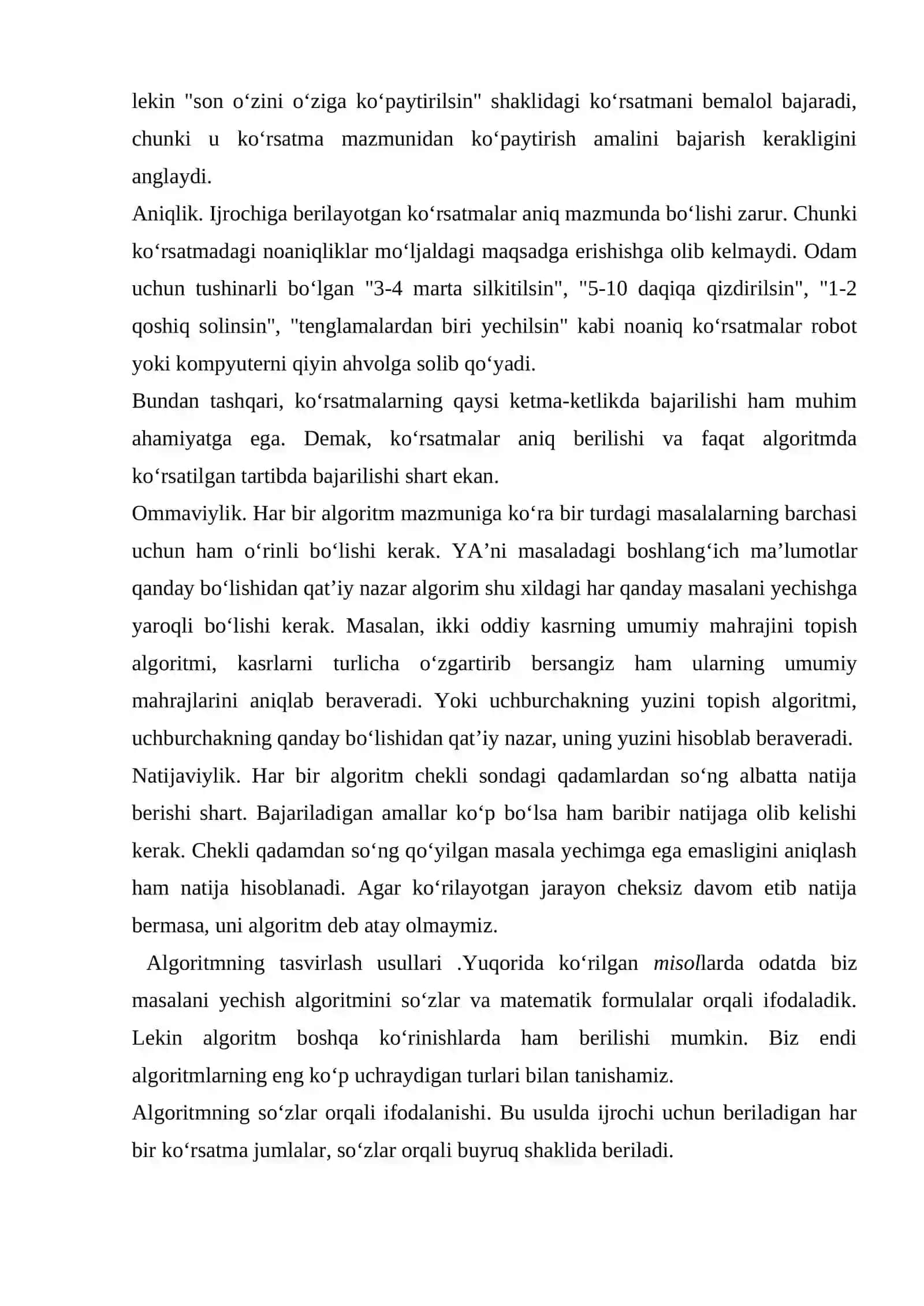 Algoritmning Tushunchasi va Xossalari 3