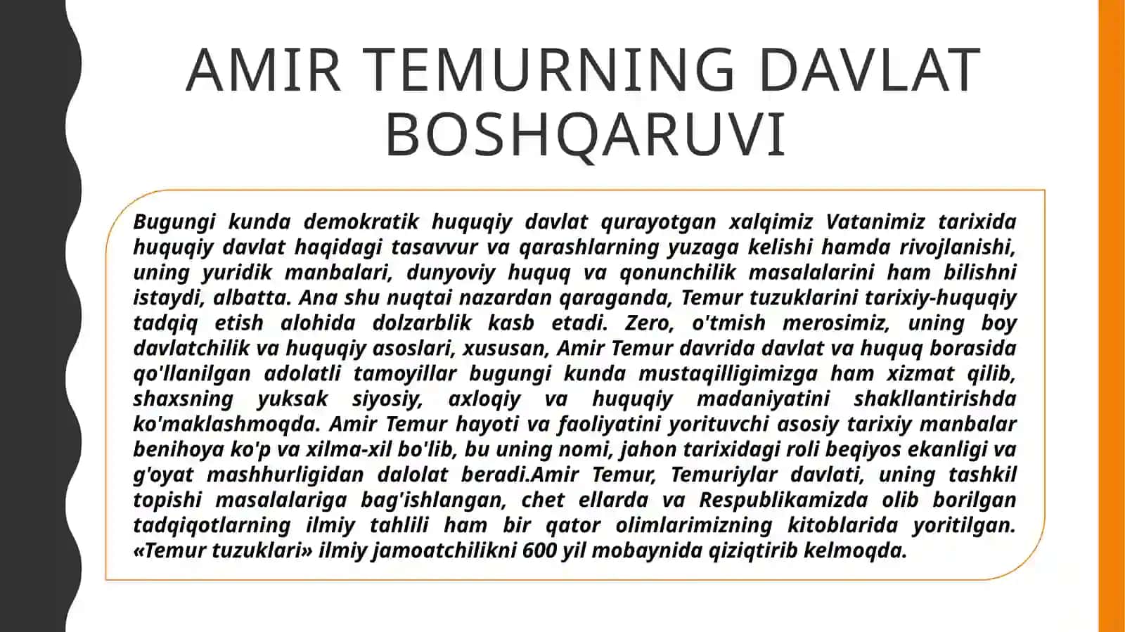 AMIR TEMUR - BUYUK DAVLAT ARBOBI VA SARKARDA 3