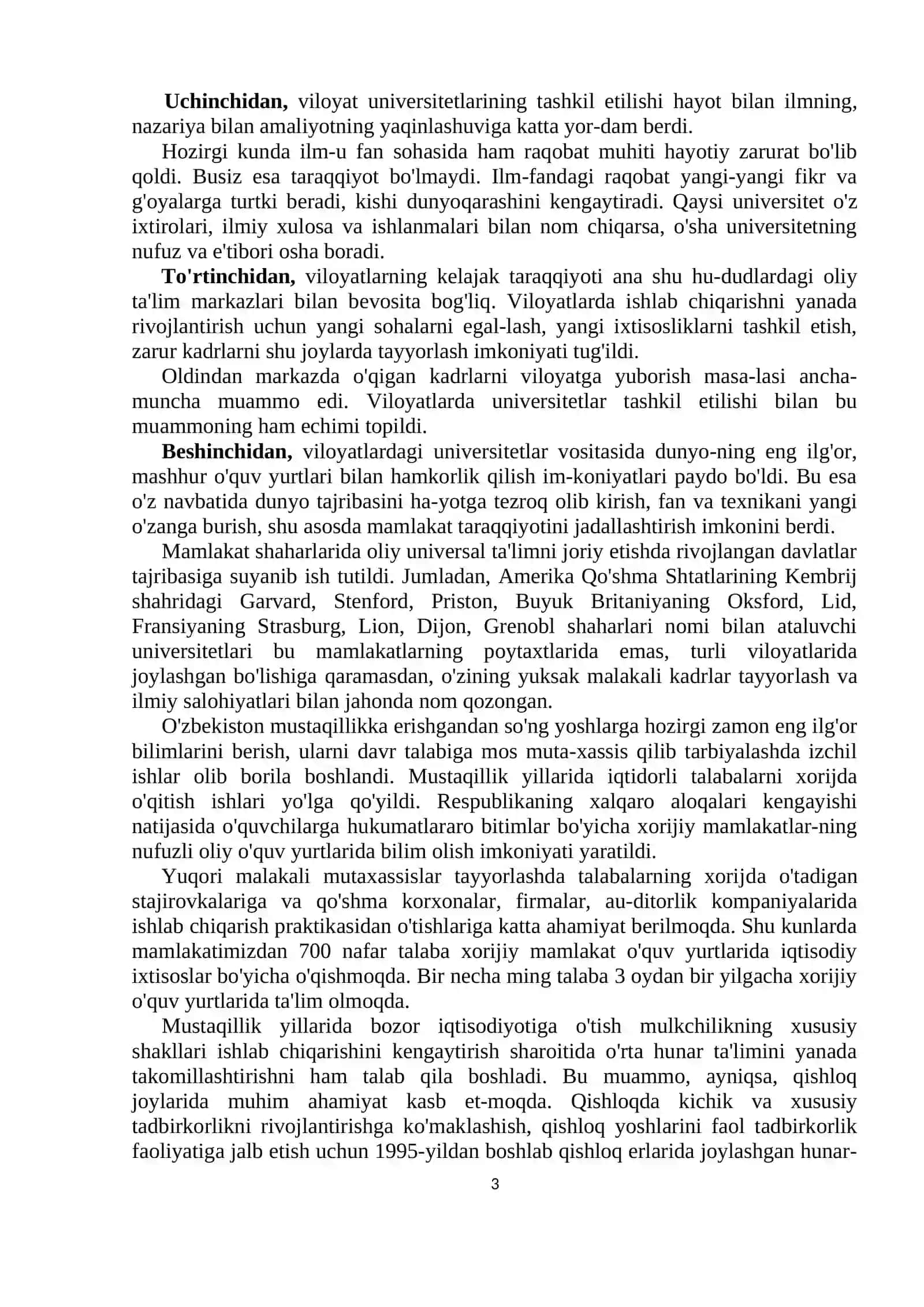 Ta'lim to'g'risida Qonun 3