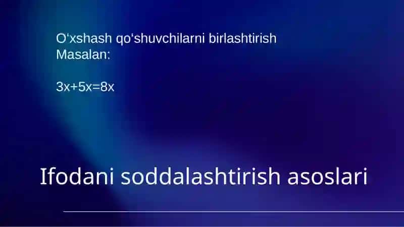 Ifodani soddalashtirish 3