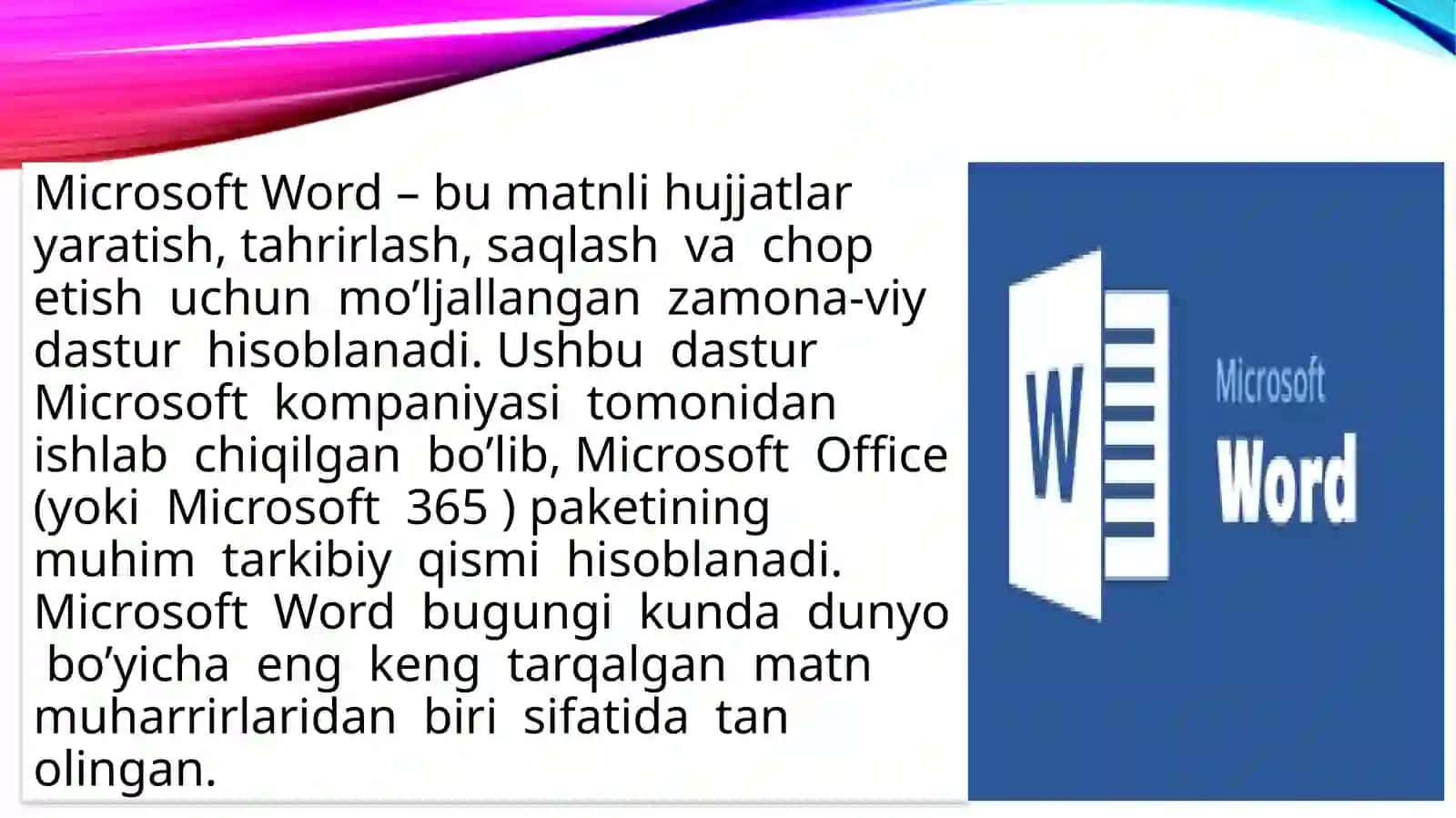 Microsoft Word dasturi haqida 3