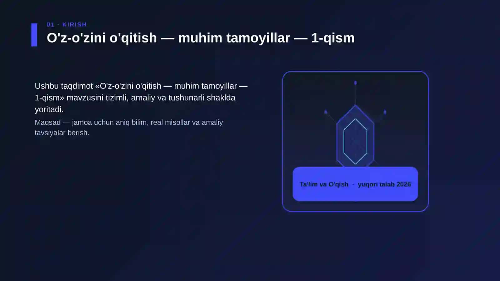 O'z-o'zini o'qitish — muhim tamoyillar — 1-qism 3