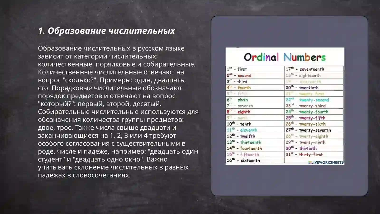Имя числителное 3