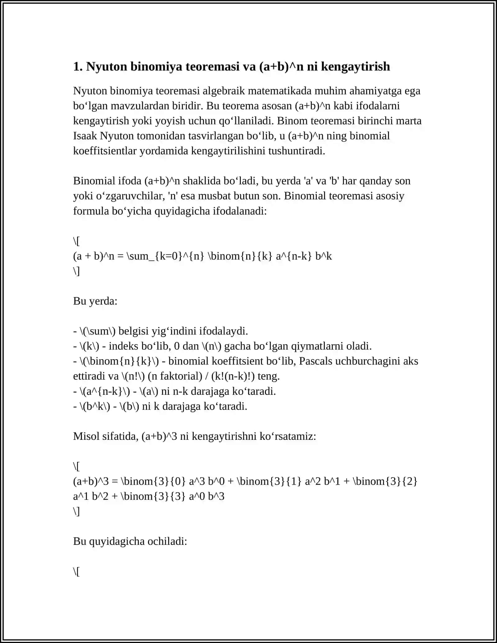NYUTON BINOMI. PASKAL UCHBURCHAGI 3