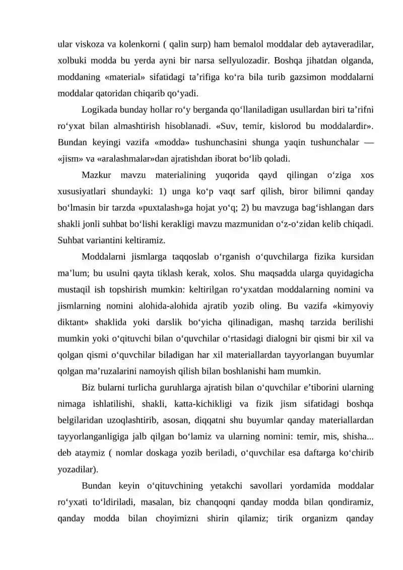 BOSHLANG‘ICH KIMYOVIY TUSHUNCHALARNI O‘QITISH METODIKASI 3