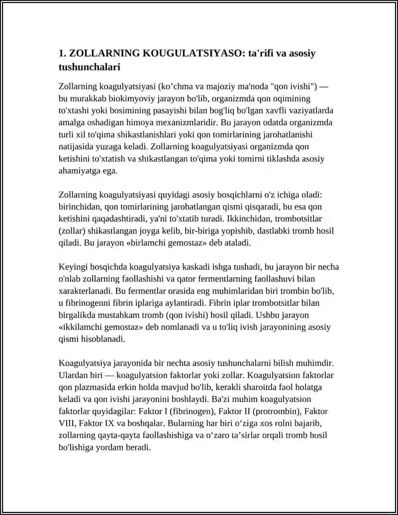 ZOLLARNING KOUGULATSIYASO 3