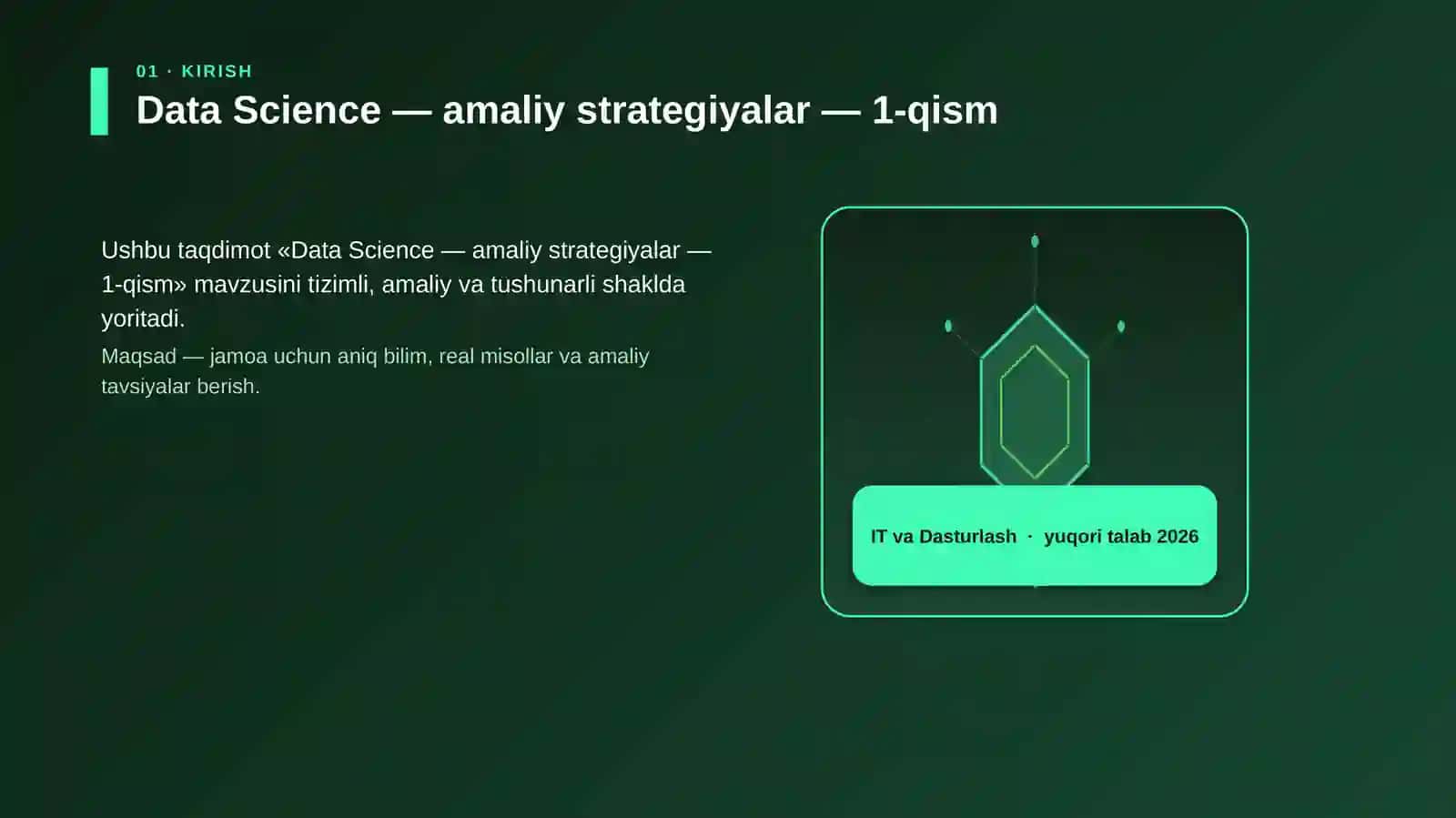 Data Science — amaliy strategiyalar — 1-qism 3