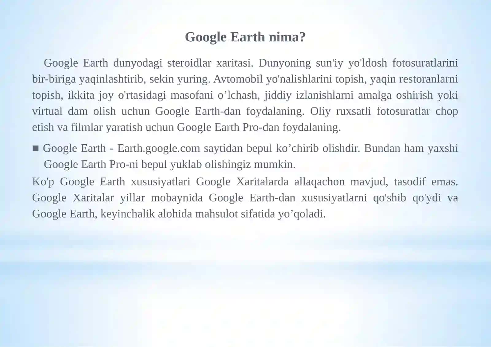 Google Earth nima? 3