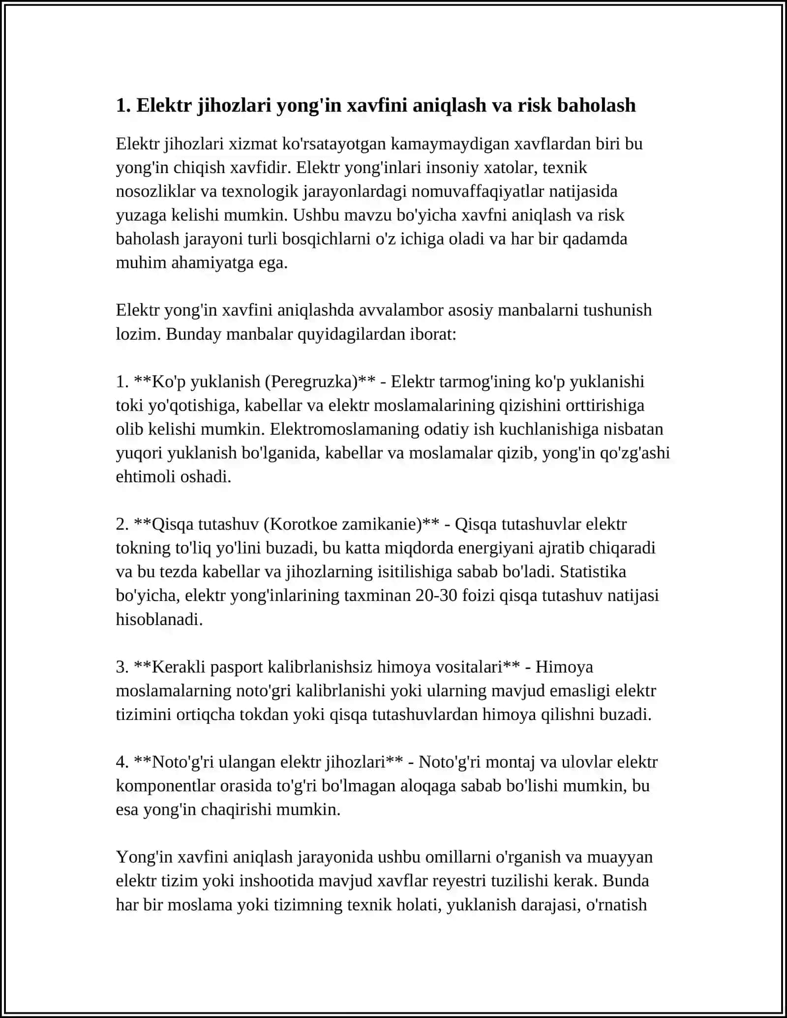 ELEKTR JIHOZLARI YONG'IN XAVFSIZLIGI 3