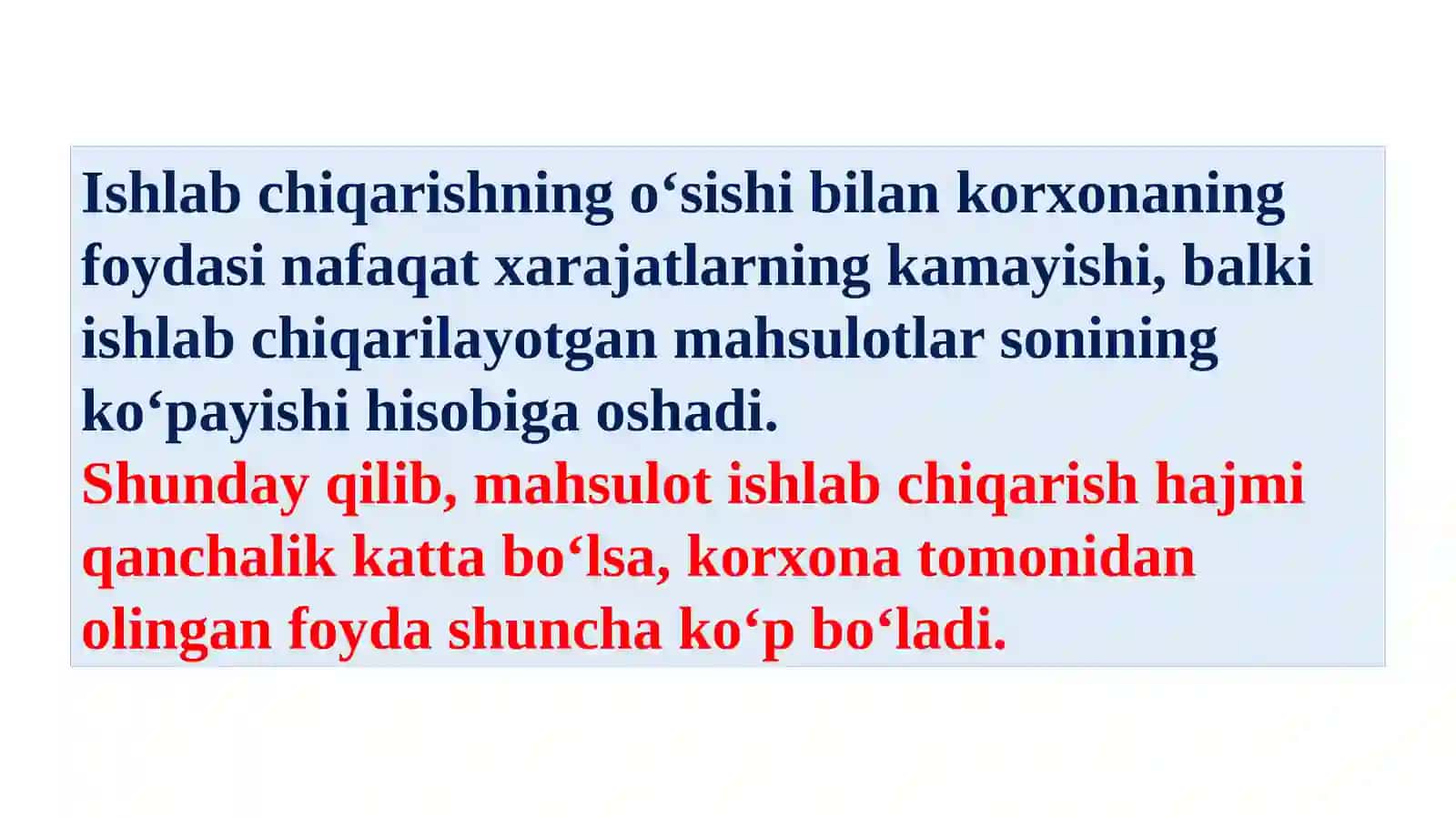 Korxonaning daromadi va foydasi 3