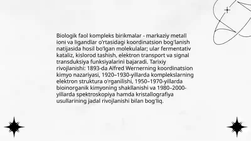 Biologik faol kompleks birikmalar 3