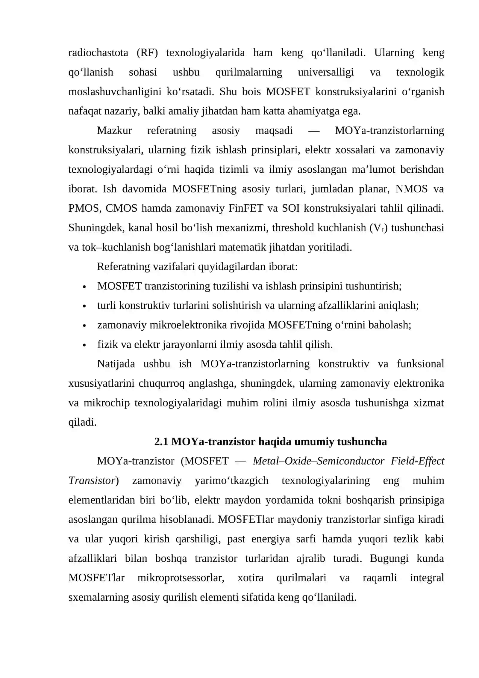 MOYa-tranzistorning konstruksiyalari 3