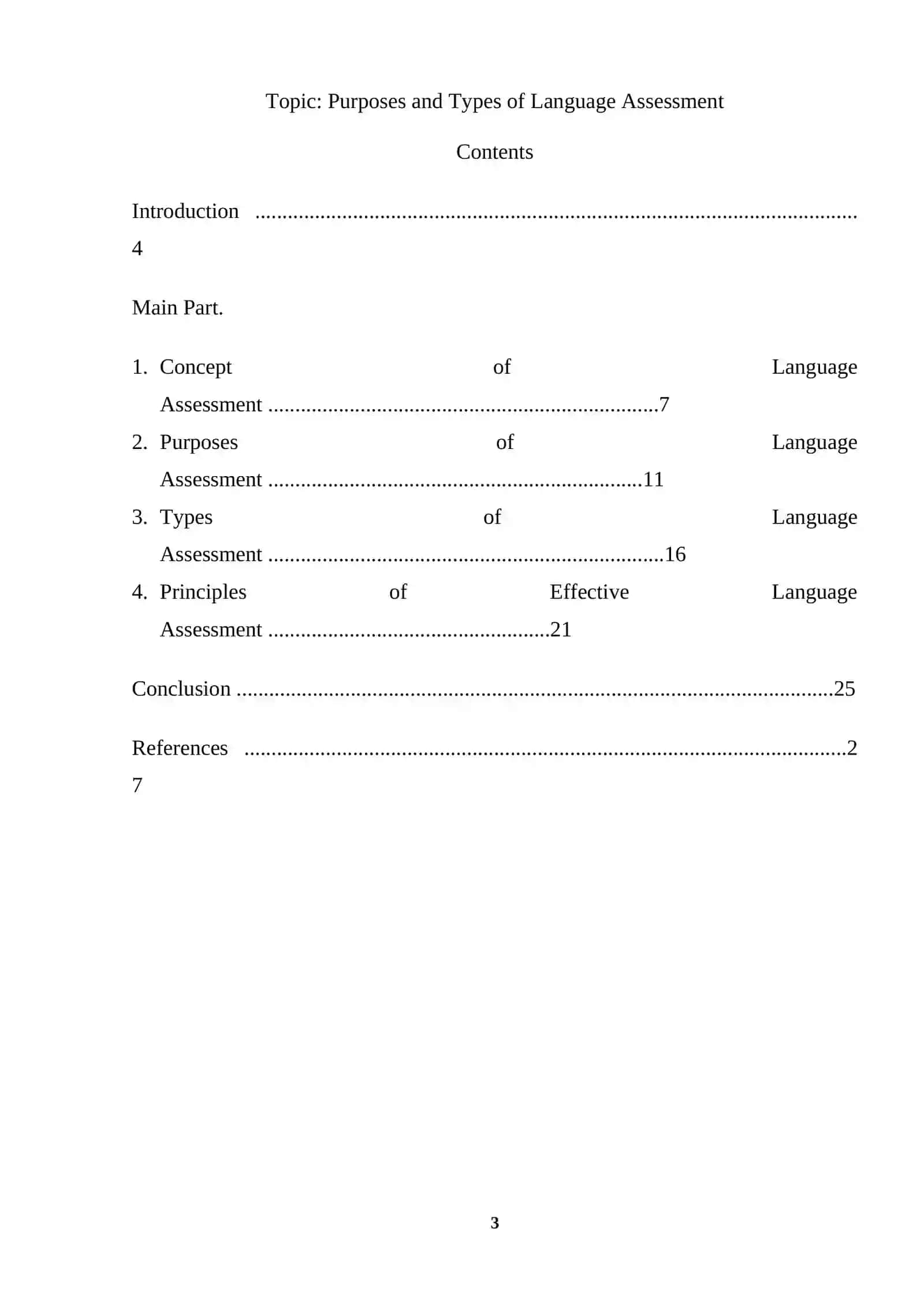 Purposes and Types of Language Assessment 3
