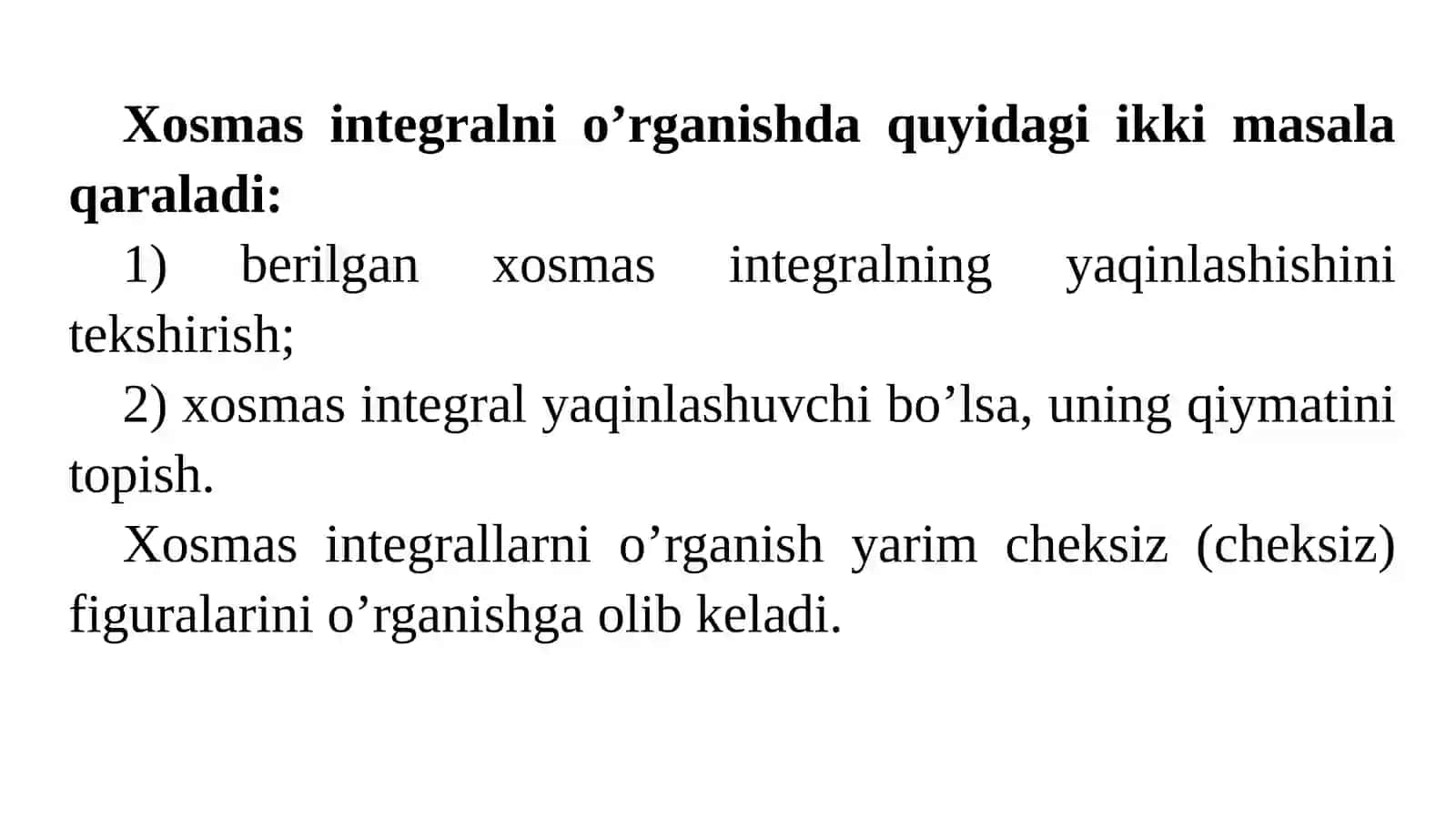 Xosmas integrallar 3