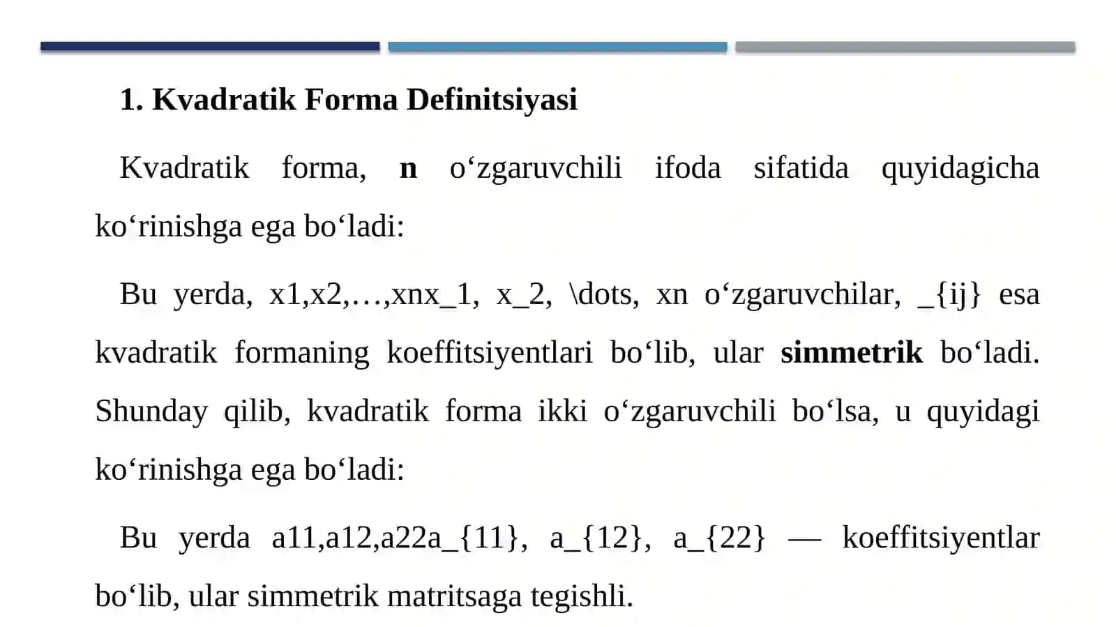 Kvadratik Formalar Haqida Ma'lumot 3