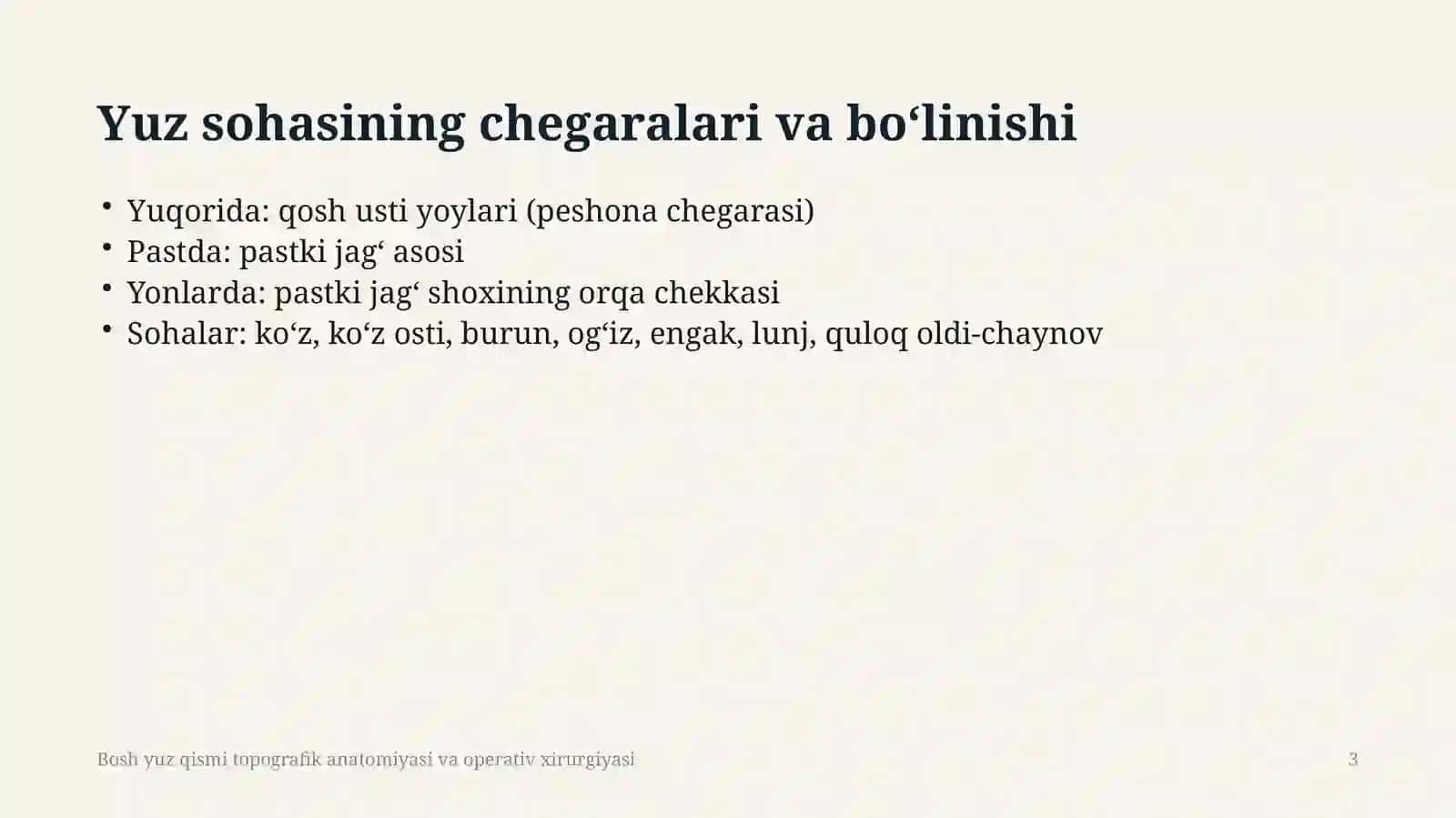Boshning yuza qismi anatomiyasi 3