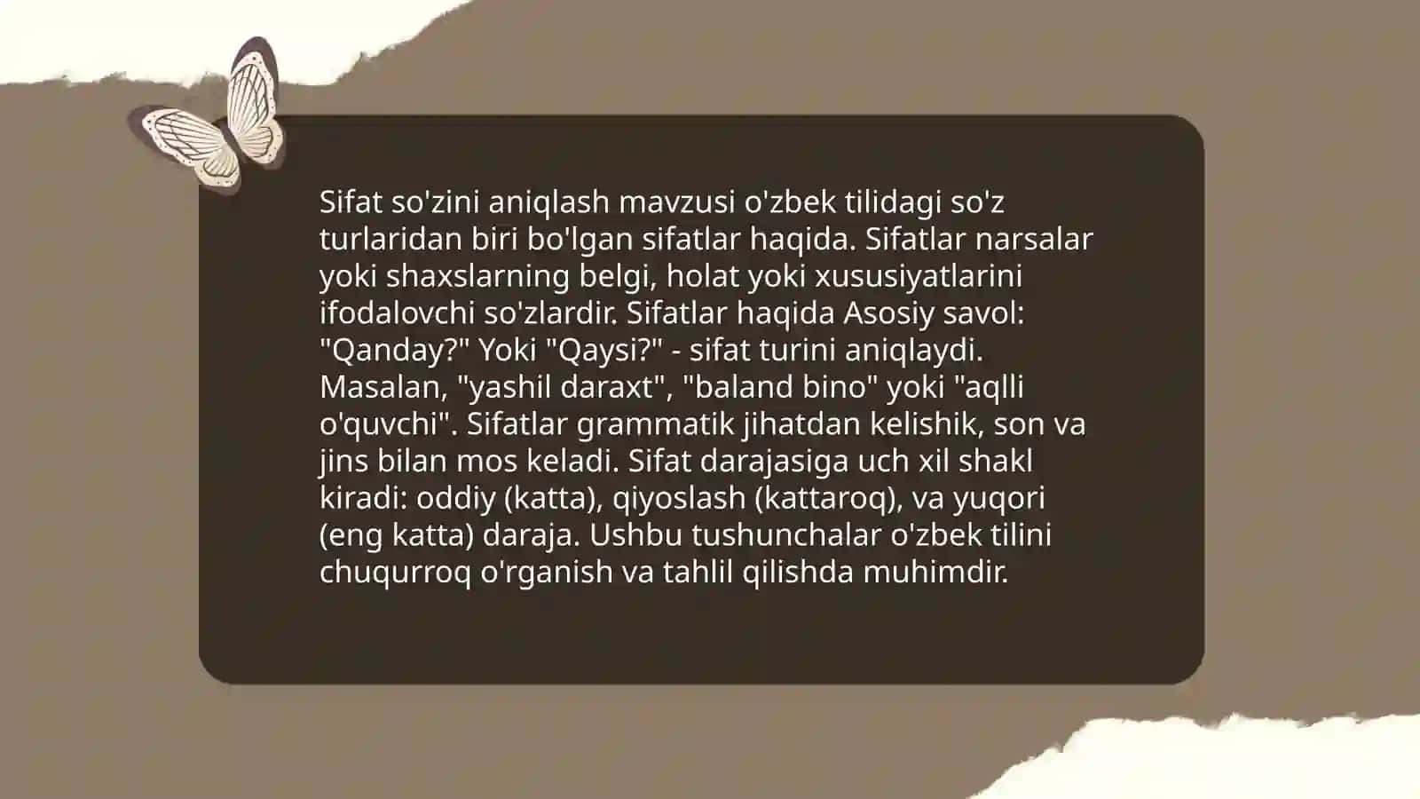 Sifat so'zini aniqlash 3