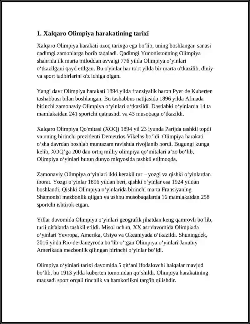 Xalqaro Olipiyaning Tarixi 3