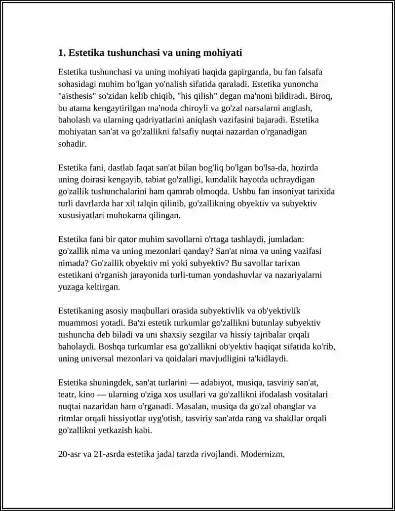 ESTETIKA VA UNING MOHIYATI 3