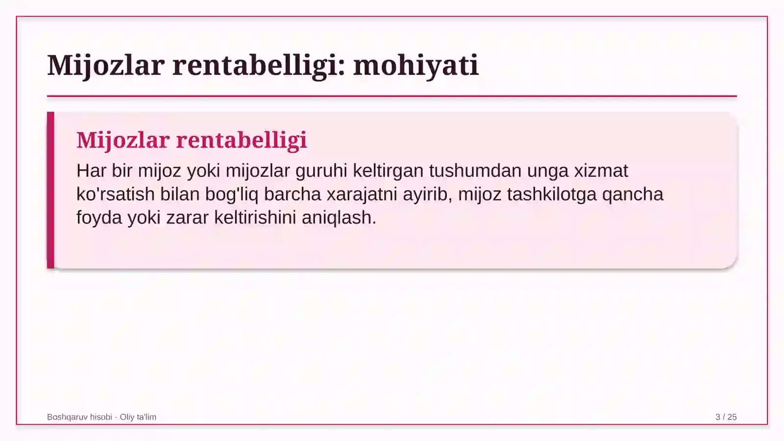 xususiy telekanallarda mijozlar rentabelligini hisoblash 6302 3