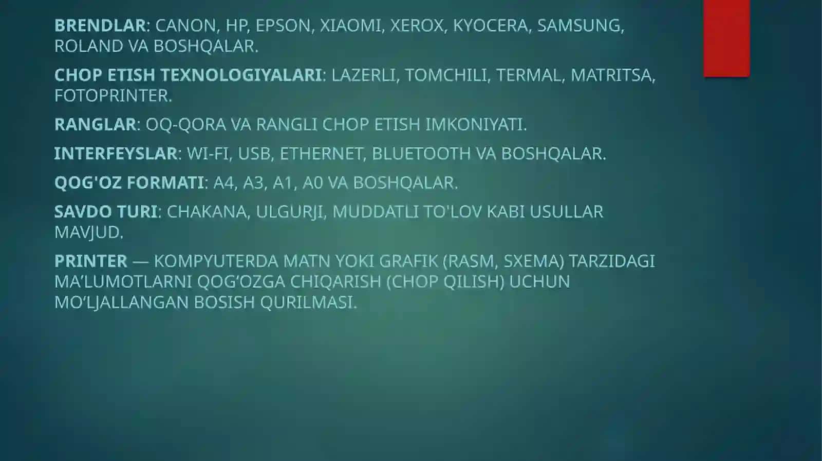 Printer va qoshimcha qurilmalar 3