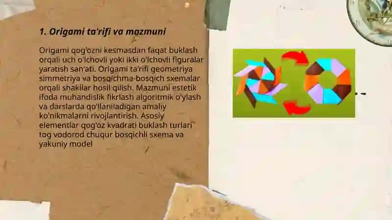 Origami tarixi va sxemalari 3