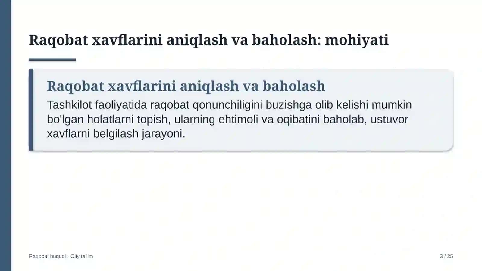 Kredit byurolarida raqobat xavflarini aniqlash va baholash 3