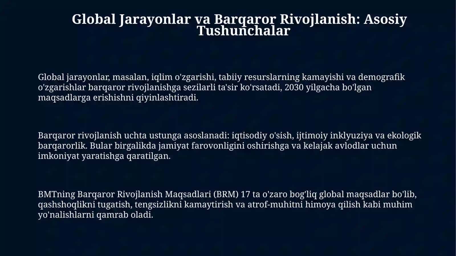 GLOBAL JARAYONLAR VA BARQAROR TARAQQIYOT FALSAFASI 3