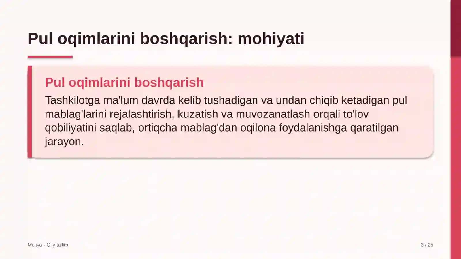 Choyxonalarda pul oqimlarini boshqarish 3