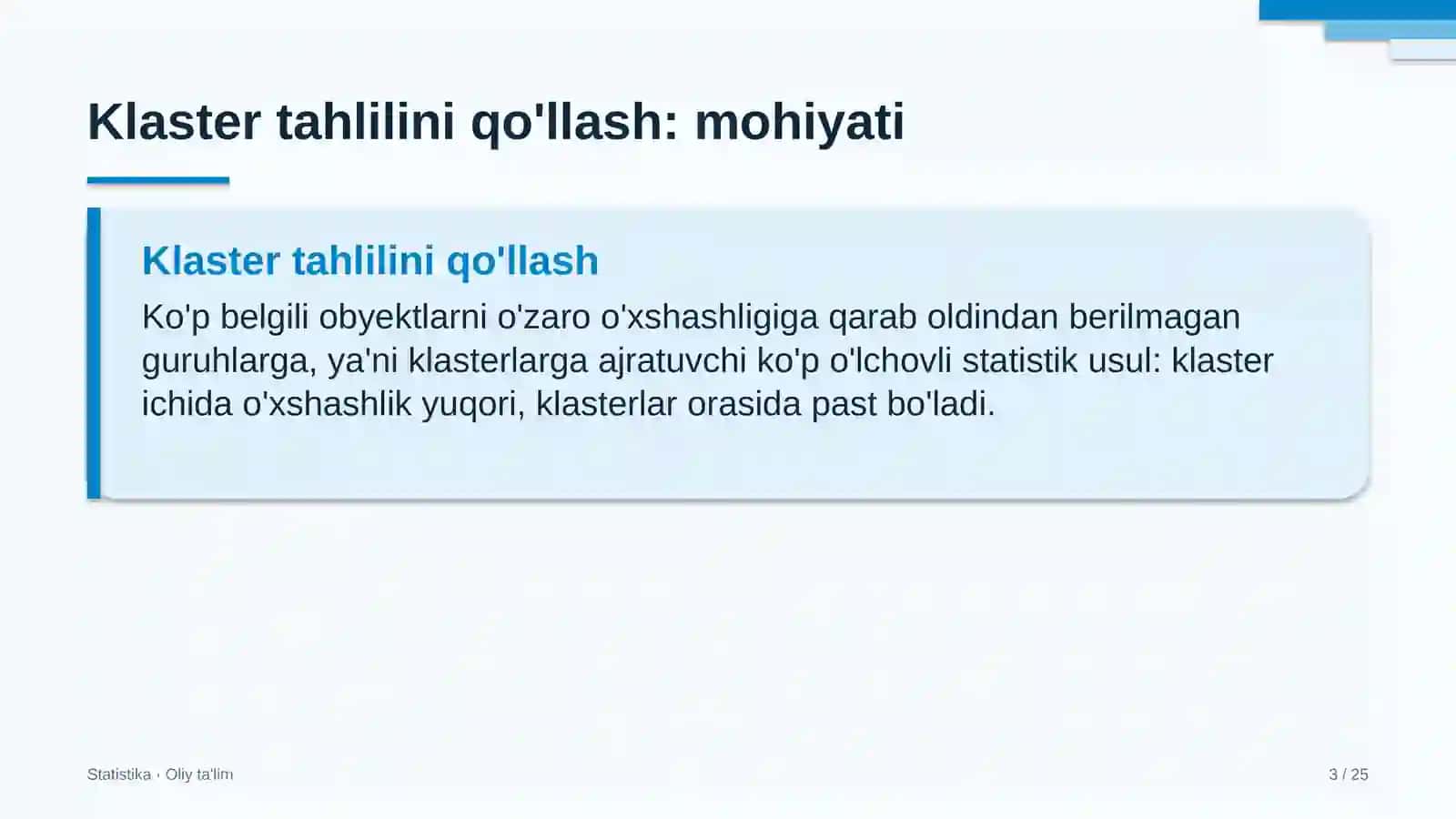 ta'mirlash pardozlash ishlarida klaster tahlilini qo'llash 5631 3