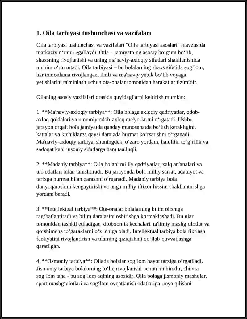 OILA TARBIYASI ASOSLARI 3