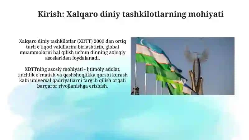Xalqaro Diniy Tashkilotlar Faoliyati 3