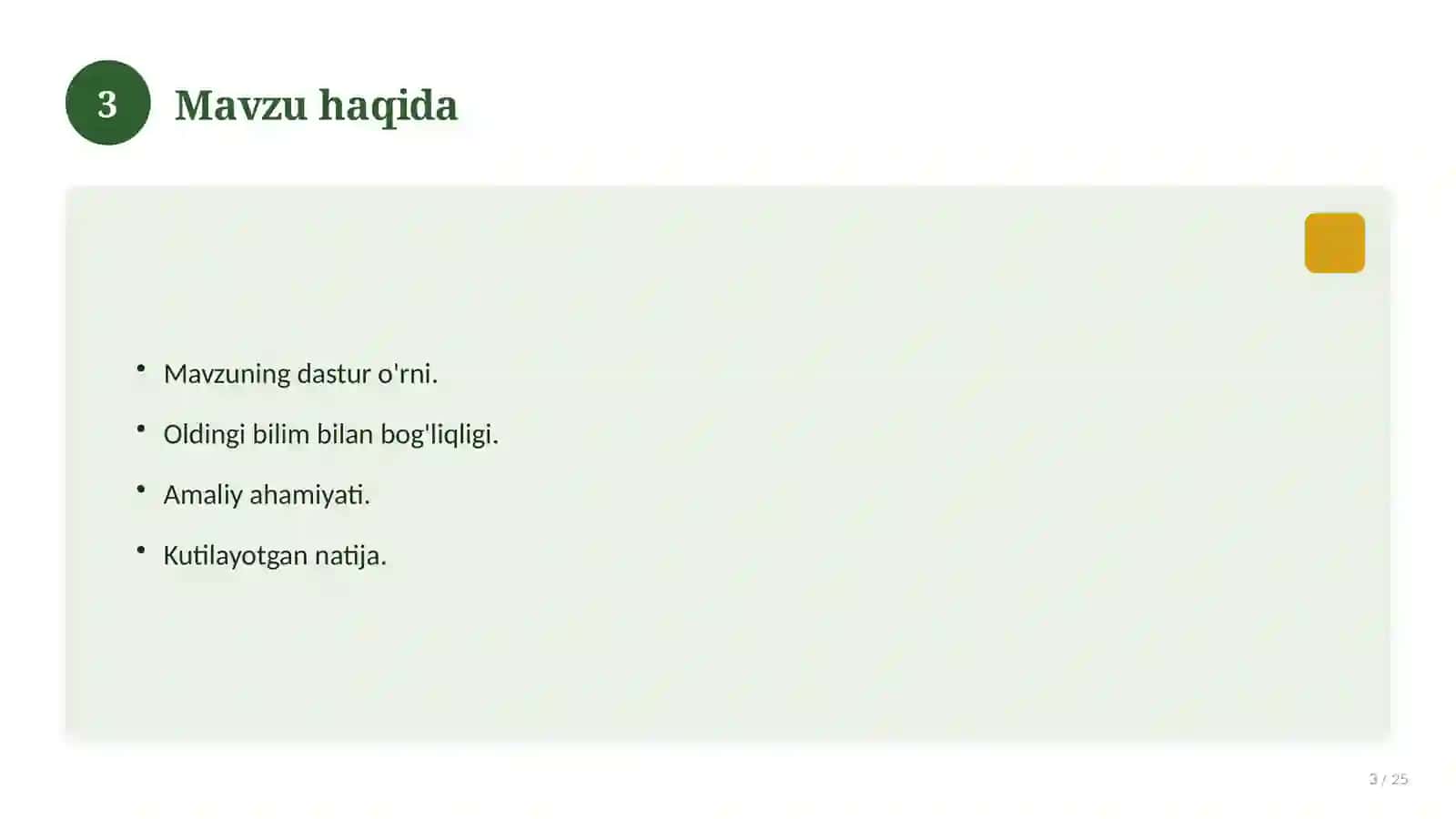 Rus tili fanidan 8-sinf uchun ochiq dars ishlanmasi 3