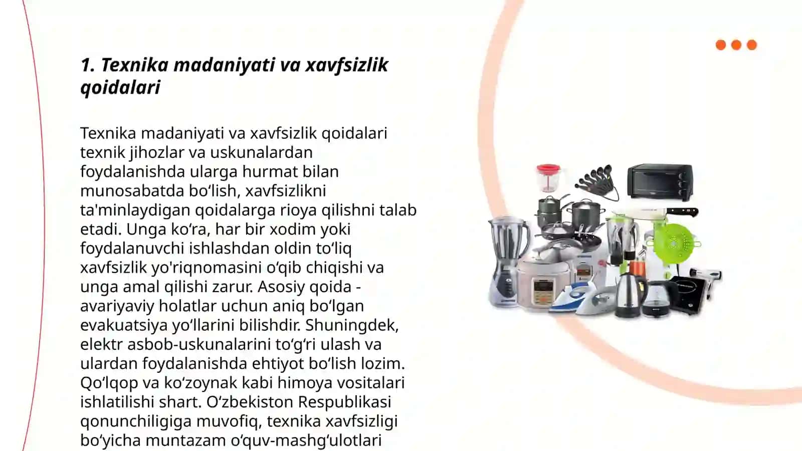 Texnika madaniyati va xavfsizlik qoidalari 3
