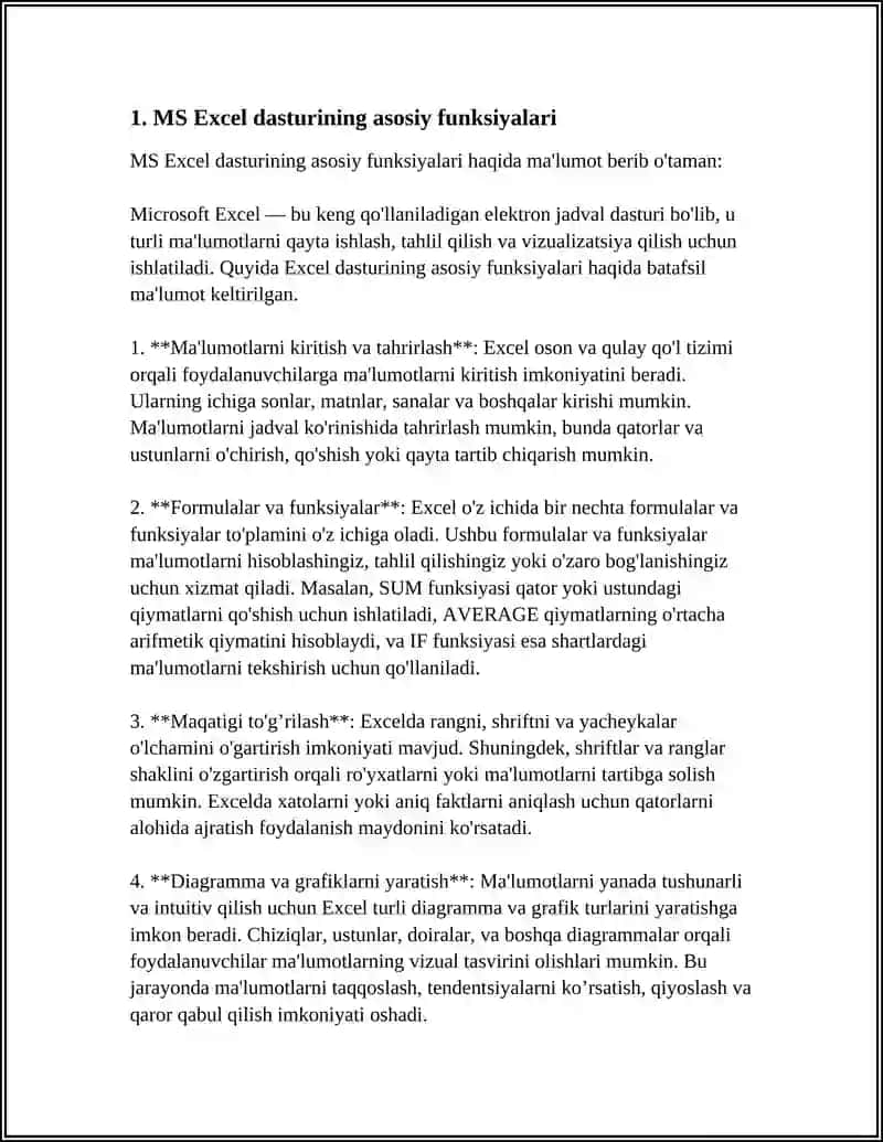 MS EXSEL, GOOGLE SHEETS, WEB-BASED SPREADSHEEPS ELECTRON JADVALLARNING ISHLASH PRINSIPI 3