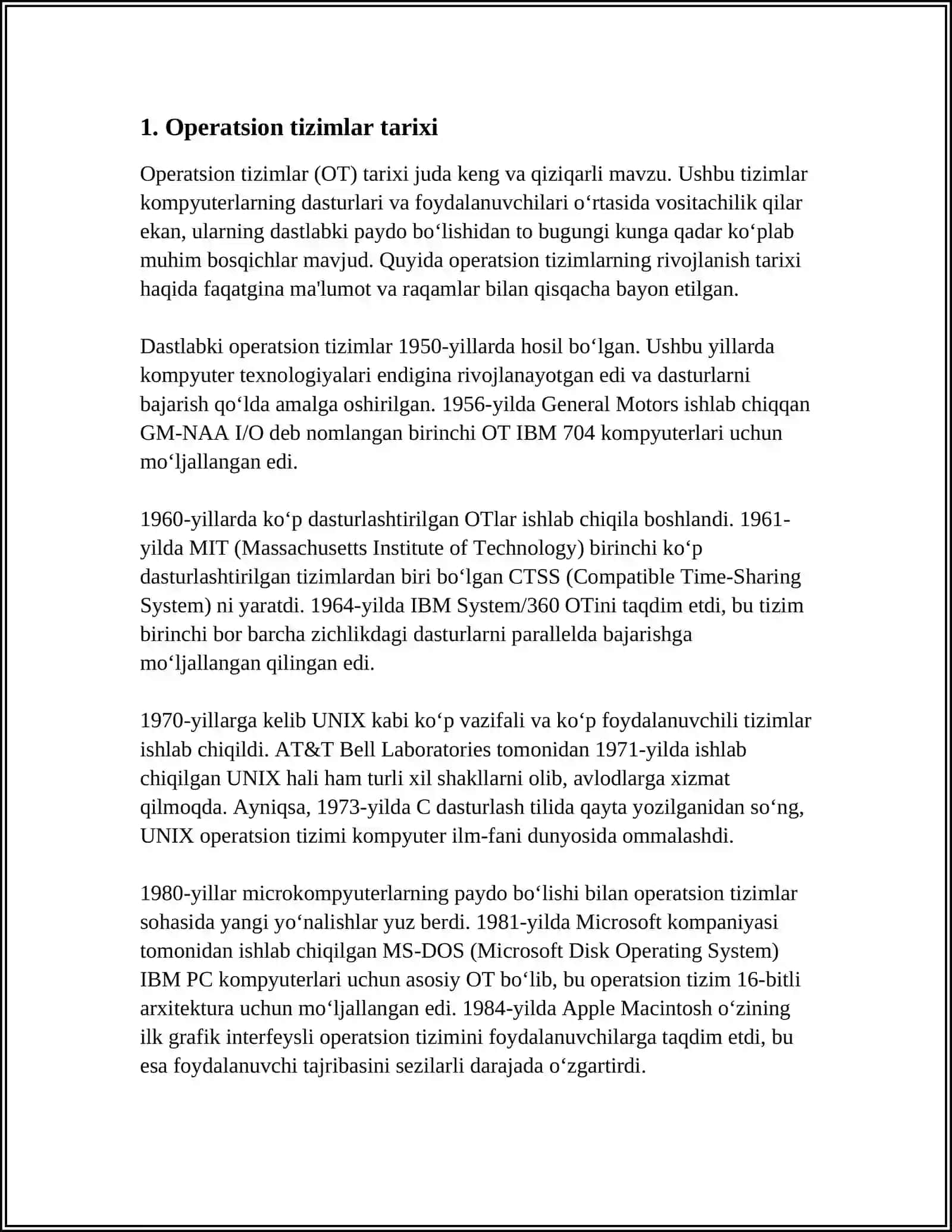 OPERATSION TIZIM 3