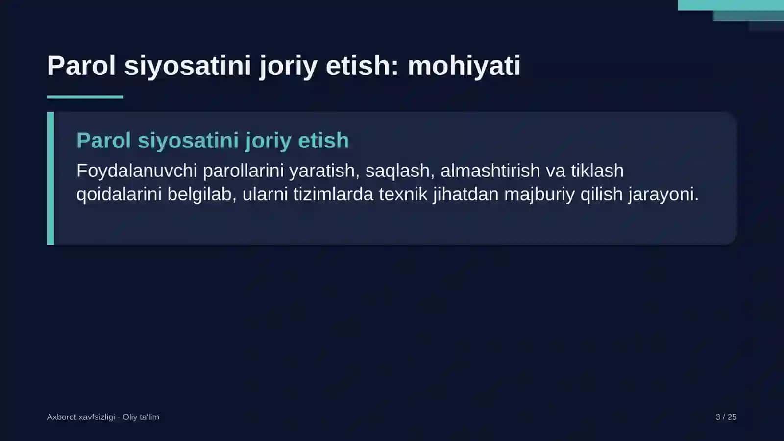 Konsullik muassasalarida parol siyosatini joriy etish 3
