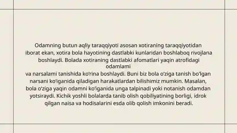 Diqqat va xotira 3