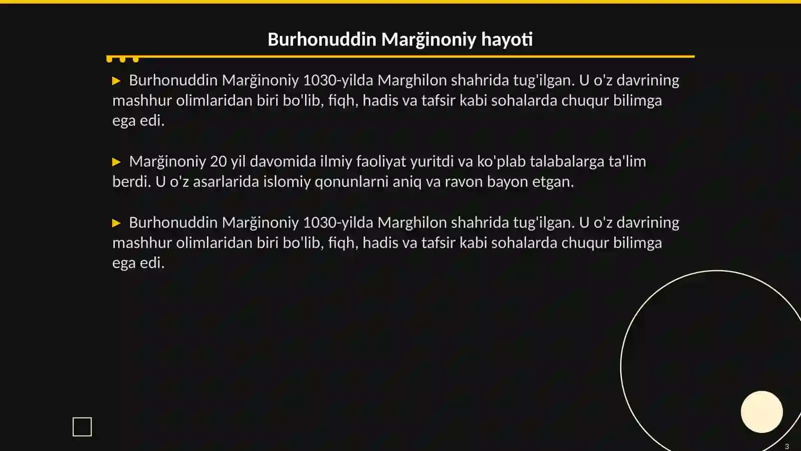 Burhonuddin Marğinoniy va uning "al - Hidoya" asari 3