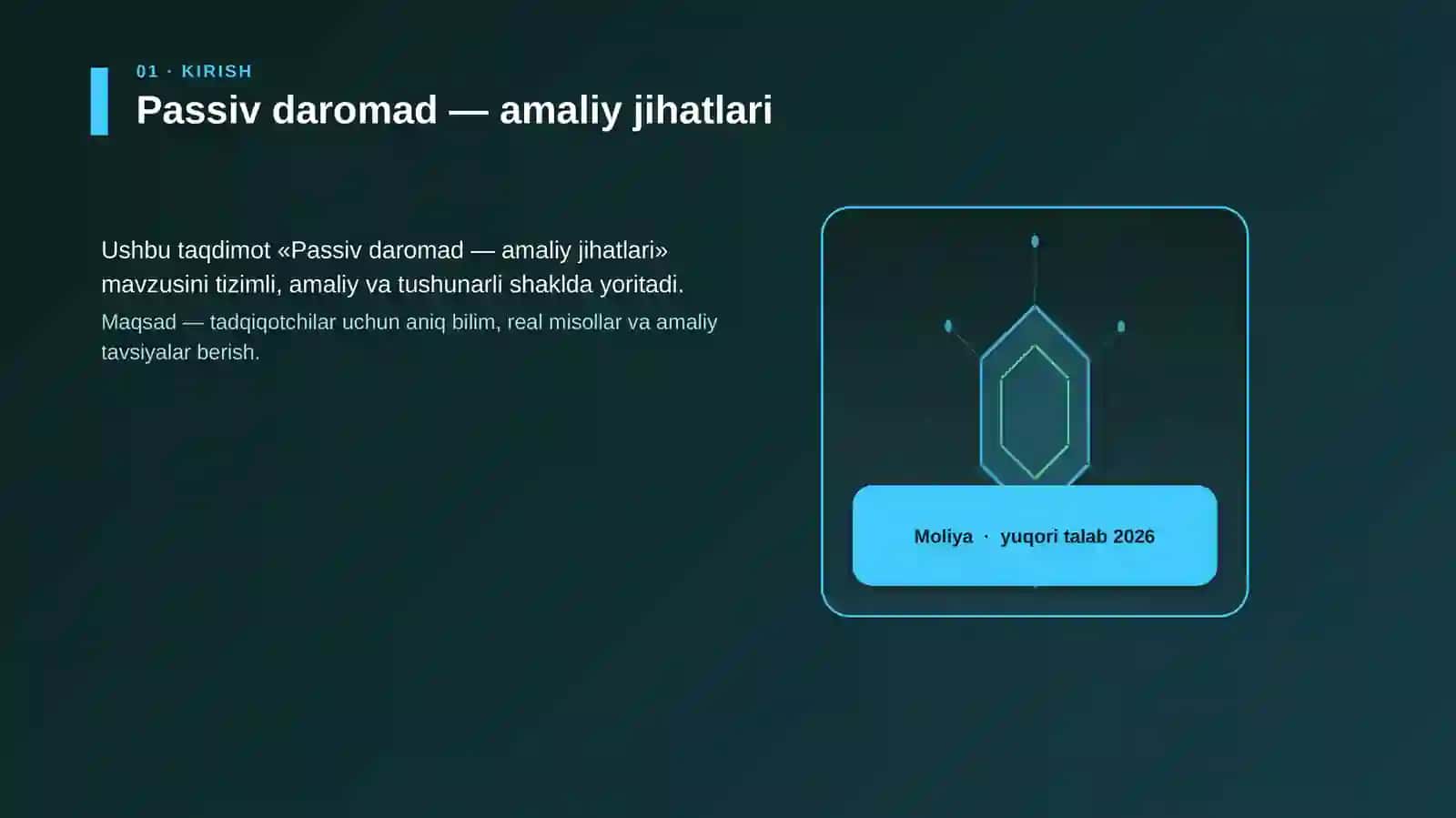 Passiv daromad — amaliy jihatlari 3