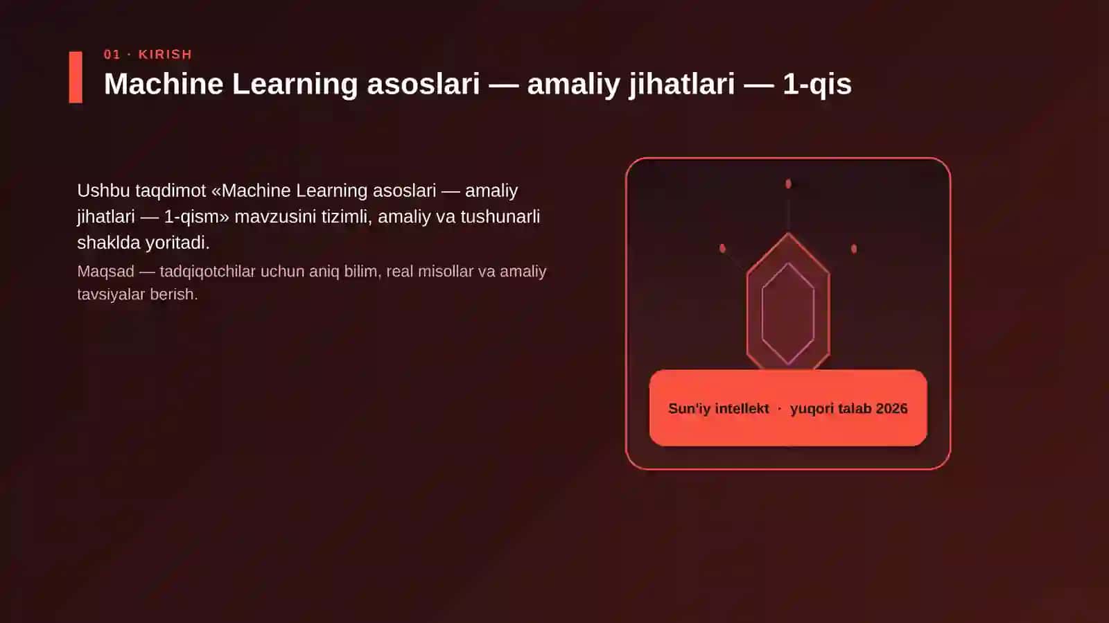 Machine Learning asoslari — amaliy jihatlari — 1-qis 3